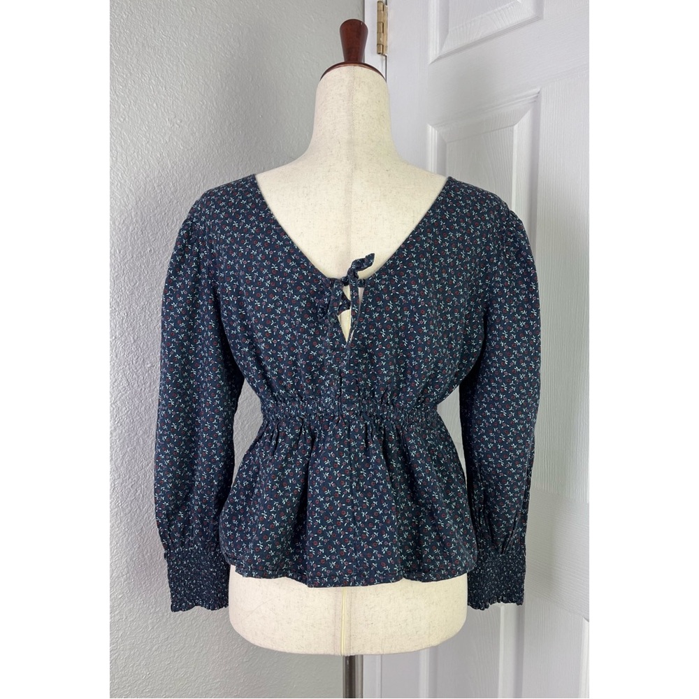 MADEWELL Tie-Back Peplum Top in Campden Daisies - Picture 8 of 9